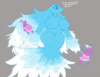 ambiguous_gender anthro areola asking belly big_breasts blush breasts clothing collarbone dialogue eyelashes featureless_breasts featureless_crotch female female_humanoid fool's_hat furrowed_eyebrows fused_legs group hair hand_grab hat headgear headwear larger_female larger_humanoid looking_down mouthless nipples nude nude_female nude_humanoid puffy_areola question_mark size_difference slightly_chubby slightly_chubby_female slightly_chubby_humanoid smaller_female smaller_humanoid text trio tugging water wavy_hair wide_hipped_female wide_hipped_humanoid signirsol deltarune undertale_(series) miss_mizzle darkner elemental_creature humanoid mizzle_(deltarune) water_creature 2025 digital_media_(artwork) english_description english_text full-length_portrait hi_res portrait
