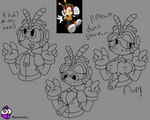 anthro blush breasts clothing crossgender dialogue embarrassed female gesture hand_gesture male mtf_crossgender non-mammal_breasts solo undressing unzipped v_sign zipper pancookie sega sonic_the_hedgehog_(series) charmy_bee arthropod bee humanoid hymenopteran insect monochrome