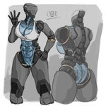 abs bottomless clothed clothing faceless female machine muscular muscular_female partially_clothed solo translucent translucent_body translucent_skin object0fdesire humanoid robot absurd_res hi_res