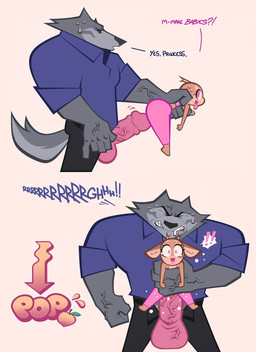 age_difference big_penis dominant dominant_male female genitals huge_penetration huge_penis larger_male male male/female penetration penis size_difference strain fangdangler bimbo_deer wolf_daddy_(fangdangler) canid canine canis deer mammal wolf hi_res