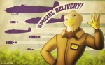 anthro beak bomb brown_clothing brown_topwear clothing commentary copyright_symbol explosives male military propaganda republic satire solo symbol topwear spotty_the_cheetah accipitrid accipitriform avian bald_eagle bird eagle sea_eagle delivery_(disambiguation) 16:10 2009 digital_media_(artwork) wallpaper widescreen