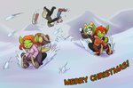 adolescent anthro breasts brown_body brown_hair brown_scales clothed clothing eyewear female fully_clothed fur goggles green_body green_hair green_scales group hair holidays male outside pink_hair red_hair scales sledding snow snowball tail tan_body tan_fur text young robin_dassen christmas mythology twin_dragons_(webcomic) benji_(twin_dragons) cleo_(twin_dragons) kai_(twin_dragons) kaya_(twin_dragons) nate_(twin_dragons) rex_(twin_dragons) canid canine canis domestic_dog dragon human mammal mythological_creature mythological_scalie reptile scalie snake 2019 english_text