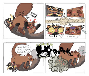 4_panel_comic ambiguous_gender blush butt dialogue dipstick_tail duo enjoying_farts face_fucking fart fart_cloud fart_fetish farting_on_another farting_on_face feral fluffy fluffy_tail fur hair heart_symbol horn humping irrumatio lying male markings multicolored_tail nude on_back open_mouth oral pawpads paws penile penis_in_mouth sex simple_background speech_bubble tail tail_markings text tongue tongue_out yellow_sclera kibblekritterz fabulous_beasts mythology korwin maki_(fabulous_beasts) canid canine mammal mythological_creature pixiu raccoon_dog tanuki comic english_text hi_res