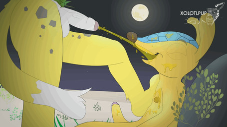 anal anal_fluids anal_penetration anthro anus balls blonde_hair bodily_fluids clothing cosmic_background drinking drinking_urine duo ears_up erection feet foreskin fur genital_fluids genitals golden_shower green_eyes green_hair hair happy hug light looking_at_another male male/male male_penetrated male_penetrating male_penetrating_male moon moonlight nature nature_background night notched_ear nude open_mouth outside paws peeing peeing_in_mouth peeing_on_another peeing_outside peeing_while_erect peeping penetration penile penile_penetration penis penis_in_ass sex sky smile stand_and_carry_position standing standing_sex star starry_background starry_sky stepped_on stepping tail tail_motion tongue tongue_out tusks urine urine_in_mouth urine_on_belly vein veiny_penis watersports yellow_body yellow_fur giga_larry fuleco zakumi armadillo felid leopard mammal pantherine xenarthran 16:9 2d_animation animated frame_by_frame widescreen