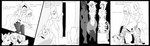 anthro areola bent_over biped black_body black_fur black_hair black_markings breasts closet clothing countershade_face countershade_fur countershade_legs countershade_torso countershading dialogue dipstick_tail duo female female/female female_anthro female_human from_behind_position fur genitals gloves_(marking) grey_body grey_fur hair human_on_anthro human_to_anthro inside interspecies leg_markings legwear legwear_only looking_pleasured markings mostly_nude nipples nude open_mouth pussy sex smile socks_(marking) species_transformation standing stockings stockings_only stripes suit_transformation tail tail_markings text tongue transformation transformation_sequence unmasking white_body white_fur white_hair mxl canid canine canis felid fox human mammal pantherine tiger wolf 2013 comic english_text engrish hi_res monochrome