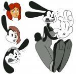 after_frame_focus clothing female fleischer_style_toon four_frame_image four_frame_sequence gloves handwear human_to_anthro overalls simple_background solo species_transformation tf_into_fictional_character toonification toony transformation transformation_sequence white_background hornbuckle disney human inkblot lagomorph leporid mammal rabbit sequence