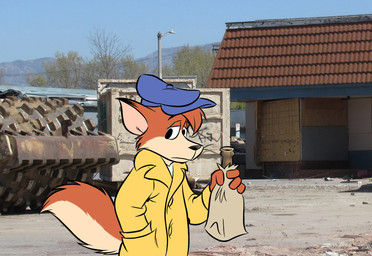 anthro beverage brown_bagging clothing coat concealed_beverage detailed_background holding_beverage holding_object male photo_background public_drinking solo topwear trenchcoat mike_kazaleh canid canine fox mammal true_fox digital_drawing_(artwork) digital_media_(artwork) hi_res mixed_media photography_(artwork)