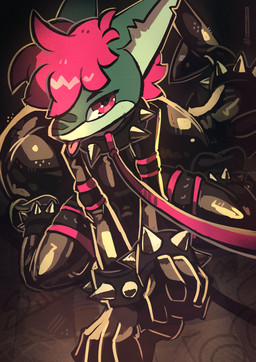 ambiguous_gender anthro clothing collar hair kneeling latex latex_clothing latex_skinsuit leash looking_at_viewer skinsuit solo spiked_collar spikes tight_clothing tongue tongue_out kurousagi_kemo aquatic fish shark absurd_res hi_res
