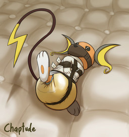 asylum bdsm bodily_fluids bondage bound clothed clothing diaper diaper_fetish feral genital_fluids jacket male muzzle_(object) muzzled padded_room restraints snout solo straitjacket topwear unclean_diaper urine used_diaper watersports wearing_diaper wet_diaper wetting chaptude nintendo pokemon generation_1_pokemon pokemon_(species) raichu 2021 hi_res watermark