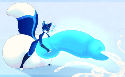 animal_genitalia animal_penis anthro balls big_balls big_penis bioluminescence bioluminescent_penis blue_body blue_eyes blue_fur blue_nose blue_penis bodily_fluids canine_genitalia canine_penis cum excessive_cum excessive_genital_fluids exclamation_point feet fingerless_(marking) fur genital_fluids genitals glowing glowing_genitalia glowing_penis heart_symbol heterochromia huge_balls huge_penis hugging_penis hyper hyper_balls hyper_genitalia hyper_penis knot looking_pleasured male orange_eyes penis solo toeless_(marking) tongue tongue_out vein veiny_penis rmcreeps teg canid canine fox mammal red_fox true_fox absurd_res hi_res