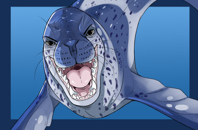 ambiguous_gender blue_body fangs feral front_view glistening glistening_eyes grey_eyes looking_at_viewer narrowed_eyes open_mouth pink_tongue simple_background solo teeth tongue whiskers white_body imperatorcaesar ginko_(sylvertears) leopard_seal mammal marine pinniped seal alpha_channel
