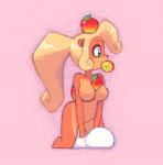 2d_animation accessory activision animated anthro bandicoot between_breasts between_legs biped black_nose blonde_hair breasts butt coco_bandicoot crash_bandicoot_(series) digital_media_(artwork) featureless_breasts featureless_crotch feet female flower flower_in_hair food food_between_breasts frame_by_frame fruit full-length_portrait fur hair hair_accessory kempferzero kneeling leaf long_hair loop low_res mammal marsupial mouth_hold multicolored_body multicolored_fur navel nude object_between_breasts orange_body orange_fur pillow pink_background plant ponytail portrait short_playtime simple_background solo teal_eyes third-party_edit toes turntable_(animation) wumpa_fruit
