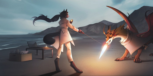 ambiguous_feral ambiguous_gender anthro beach black_body black_hair blue_eyes breath_powers clothed clothing coat computer duo electronics elemental_manipulation feathered_wings feathers female female_anthro feral fire fire_breathing fire_manipulation fur hair lab_coat laptop long_hair narrowed_eyes open_mouth outside red_eyes red_wings scientific_experiment spread_wings text topwear white_body white_fur wings yellow_body yellow_fur unknowhiter mythology canid canine dragon mammal mythological_creature mythological_scalie scalie 2025 artist_name dated hi_res