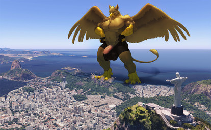 5_fingers abs anthro balls balls_outline beak biceps biped boxer_briefs brown_body brown_fur building bulge city city_background city_destruction cityscape claws clothed clothing destruction detailed_bulge erection erection_under_briefs erection_under_clothing feathered_wings feathers feet finger_claws fingerless_gloves fingers flooding fur genital_outline genitals gloves handwear house humanoid_genitalia humanoid_penis macro macro_anthro macro_male male muscular muscular_anthro muscular_male outside pecs penile penis penis_outline photo_background sky smile solo tail toe_claws toes underwear wings nitrosimi96 mythology carpo avian gryphon mythological_avian mythological_creature hi_res photography_(artwork)