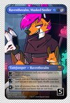 alchemist animal_mask anthro canid canine clothed clothing english_text fox fox_mask fully_clothed hair hasbro magic:_the_gathering male mammal mask pink_eyes pink_hair raventhecalm text wizards_of_the_coast