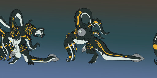 4_toes 5_fingers anthro back_tentacles balls digitigrade face_tentacles feet fingers genitals hunched_over male muscular penis solo tail tentacles toes undeadkitty13 star_spawn cephalopod coleoid cuttlefish decapodiform hybrid marine mollusk reptile scalie squid absurd_res hi_res