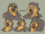 anthro biped black_body black_fur black_nose eyes_closed fur male multicolored_body multicolored_fur overweight overweight_anthro overweight_male simple_background solo two_tone_body two_tone_fur lentejota6 bear mammal short-faced_bear spectacled_bear 2020 4:3 hi_res