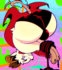 abstract_background ankles_tied anthro arms_tied big_butt blush bottom_heavy bound buckteeth bulge butt butt_focus clothed clothing coat crossgender disembodied_hand duo embarrassed flail frown ftg_crossgender fti_crossgender fur gynomorph holding_by_tail holding_tail huge_butt huge_hips intersex legs_tied lifted lifted_by_tail looking_at_viewer looking_back looking_back_at_viewer melee_weapon notched_ear panties pantsless red_clothing red_coat red_topwear restrained shy solo_focus tail teeth thick_thighs topwear underwear upside_down weapon white_body white_fur wide_hips kumoken mina_the_hollower yacht_club_games mina_(mina_the_hollower) mammal mouse murid murine rodent 2026 chromatic_aberration hi_res