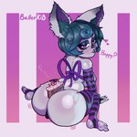 animal_ears armwear bedroom_eyes big_breasts big_butt birthday_cake black_armwear black_clothing black_legwear black_thigh_highs blush blush_lines bodily_fluids breasts bubble_butt butt cake choker clothing colored_nails dessert dialogue eyelashes eyeshadow feet female food fur glistening glistening_butt green_eyeshadow green_hair green_lipstick green_nails grey_background grey_body grey_fur hair huge_butt inner_ear_fluff jewelry legwear lipstick looking_at_viewer looking_back looking_back_at_viewer makeup nails narrowed_eyes necklace pattern_armwear pattern_clothing pattern_legwear pattern_thigh_highs pupils purple_armwear purple_background purple_clothing purple_eyes purple_legwear purple_thigh_highs rear_view seductive short_hair short_stack simple_background sitting slit_pupils solo striped_armwear striped_clothing striped_legwear striped_thigh_highs stripes sweat sweatdrop talking_to_viewer text thigh_highs tuft ballerkid league_of_legends riot_games tencent vex_(lol) humanoid yordle 1:1 absurd_res hi_res