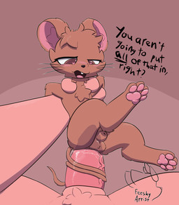 anal_fluids animal_genitalia anthro balls blush bodily_fluids dominant duo extreme_size_difference fleshlight_position fluffy fluffy_balls fully_sheathed genital_fluids genitals heart_eyes heart_symbol holding_partner huge_penetration larger_dom leaking_precum male male/male nervous penetration penis precum sex sheath size_difference tail tail_around_penis tail_fetish tail_play tapering_penis feeshyartist mammal mouse murid murine rodent absurd_res hi_res