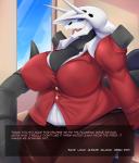 2019 aggron anthro big_breasts breasts cleavage clothed clothing digital_media_(artwork) english_text fake_screencap female fully_clothed generation_3_pokemon horn huge_breasts inside looking_at_viewer mature_anthro mature_female mleonheart nintendo open_mouth overweight overweight_anthro overweight_female pokemon pokemon_(species) pokemorph solo teacher text thick_thighs