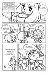 absurd_res animal_crossing anthro breasts canid canine canis cleavage clothed clothing comic domestic_dog duo english_text female greeting hi_res ichduhernz isabelle_(animal_crossing) mammal monochrome nintendo shih_tzu text toy_dog