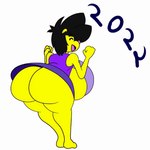 anthro big_breasts big_butt black_hair bottomwear breasts butt clothing dancing female hair huge_breasts huge_butt shaking_butt shirt skirt solo thick_thighs topwear yellow_body kuge piku_(kuge) caviid guinea_pig mammal rodent 1:1 2022 animated short_playtime