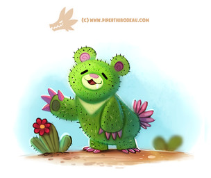 ambiguous_gender cactus claws desert eyes_closed feral flower humor open_mouth outside plant pun simple_background sky solo text visual_pun white_background piper_thibodeau bear elemental_creature flora_fauna mammal digital_media_(artwork) digital_painting_(artwork) painting_(artwork) url