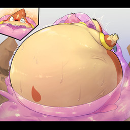 ambiguous_gender anthro belly belly_expansion big_belly black_bars blush bodily_fluids expansion eyes_closed fight force_feeding forced forced_inflation head_back huge_belly hyper hyper_belly hyper_inflation inflation outside restrained restrained_by_goo shocked slime_inflation solo straining struggling sweat sweatdrop sweating_profusely vein novtoon nintendo pokemon floatzel generation_4_pokemon goo_creature pokemon_(species) 1:1 2025 colored comic hi_res letterbox