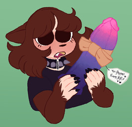 anthro big_dildo blush bodily_fluids collar dildo drooling female gift holidays saliva sex_toy solo studded_collar studs wide_eyed wonderslug christmas mythology pepper_(wonderslug) canid canine mammal mythological_canine mythological_creature werecanid werecanine werecreature werewolf