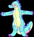 ambiguous_gender anthro blue_body claws digitigrade featureless_crotch glistening glistening_body half-closed_eyes inflatable narrowed_eyes nozzle nude pink_claws pink_eyes snout solo standing tail yellow_body yellow_sclera gojiteeth ollie_(gojiteeth) animate_inanimate crocodile crocodilian living_inflatable living_pool_toy reptile scalie 2017 alpha_channel digital_drawing_(artwork) digital_media_(artwork) flat_colors full-length_portrait portrait signature male_(lore)