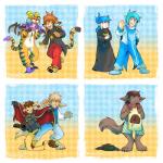 anthro armor blue_hair clothed clothing costume countershading crossdressing female fursuit hair male robe tail tiger_costume yellow_eyes the-chu slightly_damned twokinds buwaro_elexion crunky flora_(twokinds) keith_keiser kieri_suizahn natani rhea_snaketail trace_legacy angel basitin canid canine canis demon felid human jakkai keidran mammal pantherine tiger wolf 1:1 2016 hi_res multiple_images