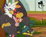 anthro balls barazoku duo erection feathers genitals knot male male/male nipples nude penis throbbing throbbing_penis zaryuzu_73 skoop avian bird canid canine galliform gallus_(genus) mammal phasianid 2d_animation animated hi_res motion_tweening no_sound webm