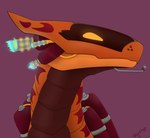 exhaust_pipe feral fire horn male orange_body orange_eyes red_body solo visor apollyondragon activision mythology spyro_the_dragon ignitus dragon mythological_creature mythological_scalie scalie synth_(vader-san) 2023 digital_drawing_(artwork) digital_media_(artwork) half-length_portrait portrait signature