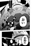 ambiguous_gender anthro canid comic dialogue duo eeveelution feral generation_2_pokemon generation_4_pokemon hi_res japanese_text luck_(icma) makotoo male mammal monochrome nintendo open_mouth pmd:_icma pokemon pokemon_(species) pokemon_mystery_dungeon rhyperior scarf sharp_teeth smile spike_chunsoft surprise surprised_expression teeth text tongue translated umbreon