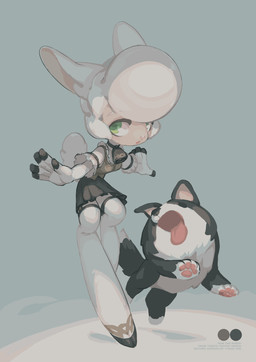 5_fingers animal_ears anthro bell bell_collar black_bottomwear black_clothing black_skirt blouse bodice bottomwear breasts chinese_commentary clothed clothing collar commentary duo english_commentary eyebrows eyelashes female fingers fur furgonomics green_eyes hair hooved_fingers hooves leggings legwear light_blush looking_at_viewer medium_breasts neck_bell on_one_leg parted_lips pleated_skirt sheep_ears sheep_tail short_sleeved_shirt simple_background skirt snout standing stockings tail tail_through_skirt tapering_snout tareme text three-quarter_view topwear upturned_eyes white_body white_clothing white_eyebrows white_fur white_hair white_leggings white_legwear wool_(fur) tyson_tan cc-by-sa creative_commons spirit_animals_in_disguise them's_fightin'_herds pom_(tfh) bovid canid canine canis caprine collie domestic_dog herding_dog mammal pastoral_dog sheep sheepdog 2021 absurd_res digital_media_(artwork) english_text hi_res krita_(artwork)