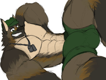 abs anthro army army_clothing army_hat army_outfit balls_outline biceps big_bulge big_muscles big_pecs biped black_eyes bodypaint bottomwear brown_body brown_fur bulge bulge_focus clothed clothing cocky cocky_grin detailed_bulge dog_tags eyebrows face_paint flexing flexing_bicep flexing_both_biceps flexing_muscles flirting flirting_look flirting_with_viewer fur genital_outline green_bottomwear green_clothing green_face_paint green_hat green_headwear green_shorts grin grinning_at_viewer hat headgear headwear high-angle_view looking_at_viewer looking_up looking_up_at_viewer lying lying_on_ground male male_anthro manly military military_cap military_clothing military_shorts multicolored_body multicolored_fur muscular muscular_anthro muscular_male on_back on_ground pecs penis_outline pose presenting presenting_bulge presenting_chest presenting_pecs shorts showing_off_muscles simple_background smile smiling_at_viewer soldier solo spread_legs spreading taking_picture taking_selfie thick_arms thick_eyebrows thick_thighs topless topless_anthro topless_male two_tone_body two_tone_fur vein veiny_muscles war_paint warrior white_background errubato_(artist) canid canine canis domestic_dog german_shepherd herding_dog mammal pastoral_dog 4:3