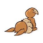 1:1 advos ambiguous_gender brown_body brown_fur canid canine digital_media_(artwork) eevee feet feral fluffy fur generation_1_pokemon hi_res lying mammal nintendo on_front pawpads pokemon pokemon_(species) simple_background solo tan_body tan_fur toes white_background