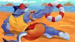 anthro backwards_hat beach clothed clothing eyewear floatie hat headgear headwear inflatable lifeguard male muscular muscular_anthro muscular_male pecs solo sunglasses swimwear teeth morishasu epic_games fortnite safety_first_steve_(fortnite) fish humanoid marine shark 16:9 digital_media_(artwork) hi_res widescreen