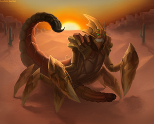 big_penis cactus desert erection genitals long_tail looking_at_viewer male multi_leg multi_limb penis plant sharp_teeth solo spikes stinger stinger_tail tail teeth gaechan dota valve valve_corporation crixalis_the_sand_king arachnid arachnid_taur arthropod arthropod_taur scorpion taur hi_res