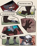 angry anthro black_eye_(injury) blood blue_eyes bodily_fluids bruised forest fur grey_body grey_fur hair hurt_expression male plant sitting solo text tree waking_up white_hair wounded 60percentscalie vauruk avian bat bird humanoid mammal 4:5 comic english_text hi_res