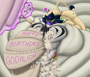 anthro birthday_cake blobby cake dessert duo food force_feeding forced goda_(godalion) hyper_mouth male nude obese overweight psychic psychic_powers soft_vore vore weight_gain wolfgerlion64 mythology nintendo pokemon wolfger canid canine felid generation_7_pokemon hybrid legendary_pokemon lion mammal mythological_canine mythological_creature pantherine pokemon_(species) solgaleo tiger werecanid werecanine werecreature werewolf absurd_res hi_res