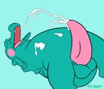 animal_genitalia animal_penis anthro balls big_tail black_eyes blue_background blue_body blush bodily_fluids broken_tooth crocodilian_penis cum cum_on_belly cum_on_body cum_string cumshot cumshot_on_chest ejaculation erection eyes_closed genital_fluids genitals hand_behind_head inner_mouth looking_at_viewer looking_pleasured lying male on_back open_mouth orgasm orgasm_face penis pink_cheeks simple_background solo tail tapering_penis teeth teeth_showing tongue turquoise_background turquoise_body yellow_sclera bob-jiggles cartoon_network mao_mao:_heroes_of_pure_heart gary_(mao_mao) crocodile crocodilian reptile scalie absurd_res hi_res signature