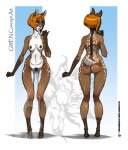 abstract_background adolescent anthro areola biped black_nose blue_eyes breasts brown_body brown_fur brown_nipples butt female fur hair hooves lips navel nipples nude orange_hair pubes short_hair simple_background small_breasts smile solo spots standing white_body white_fur wide_hips young kamina1978 hollandworks applebottom_family gwen_applebottom deer mammal 2014 model_sheet