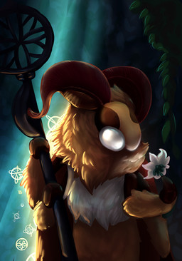 4_arms ambiguous_gender antennae_(anatomy) anthro flower fur holding_flower holding_object holding_staff multi_arm multi_limb neck_tuft plant solo staff tuft white_eyes white_flower plyushh hollow_knight_(franchise) team_cherry arthropod insect lepidopteran moth 2020 male_(lore)