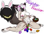 anthro basket belly breasts container ear_piercing egg facial_piercing female flower holidays nipples nose_piercing nose_ring oviposition piercing plant ring_piercing simple_background solo tail tail_mouth unusual_anatomy unusual_tail white_background shiarah easter nissa angel