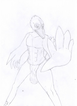 anthro male solo semiexperimental_(artist) avian bird corvid corvus_(genus) crow oscine passerine absurd_res hi_res