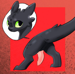 animal_genitalia anthro butt digitigrade erection feet genital_slit genitals knot knotted_penis male penis seducing_viewer seductive smile solo tail tapering_tail mawrart dreamworks european_mythology how_to_train_your_dragon mythology toothless dragon fury_(httyd) mythological_creature mythological_scalie night_fury scalie western_dragon comic
