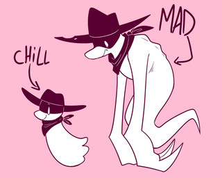 angry anthro arrow_sign black_clothing black_hat black_headwear claws clothing duo floating front_view happy hat headgear headwear kerchief male pink_background simple_background size_difference smaller_male smile text white_body white_eyes golde golde_(golde) alligator alligatorid crocodilian ghost reptile scalie spirit 5:4 digital_media_(artwork) english_text hi_res