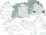 anthro belly breasts clothed clothing female nipples nude overweight overweight_anthro overweight_female simple_background solo spots white_background matuska bazz felid leopard mammal mustelid otter pantherine